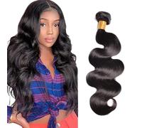 Zeslaerr Fasci di capelli umani ondulati 100% non trattati senza colla #1B colore nero naturale estensione dei capelli umani perdita minima 1 fascio 100 g 55,9 cm