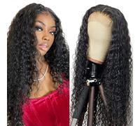Zeslaerr Parrucca per capelli umani #1B colore naturale 5X5 HD pizzo frontale 100% non trasformati onda profonda naturale attaccatura dei capelli umani vergini parrucche trama minima spargimento 32