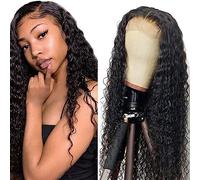 Zeslaerr Parrucca per capelli umani #1B colore naturale 5X5 HD pizzo frontale 100% non trasformati onda profonda naturale attaccatura dei capelli umani vergini parrucche tessere trama minima