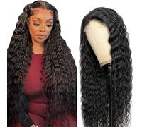 Zeslaerr Parrucca per capelli umani #1B colore naturale 5X5 HD pizzo frontale 100% non trasformati onda profonda naturale attaccatura dei capelli umani vergini parrucche trama minima spargimento 34