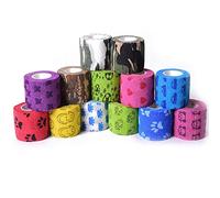 ZESLIV 10 rotoli di bendaggio coesive autoadesive rosse, 5 cm x 4,5 m, bendaggio rapido per le dita per animali domestici, cani e bambini