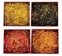 ZESLIV 100 grammi di carta sminuzzata, materiale di riempimento, carta da rafia, linea dorata, coriandoli per confezioni regalo fai da te, cestino pasquale, ripieni di cesti