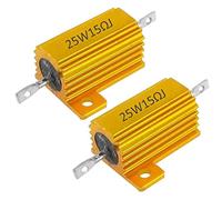 ZESLIV 2 pezzi Alluminio Caso Resistore 25W 15 Ohm 5% resistore a vite per rubinetto resistori di carico a filo avvolto tono oro