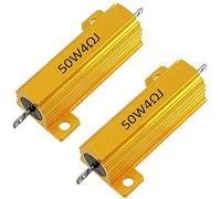 ZESLIV 2 pezzi Alluminio Caso Resistore 50W 4 Ohm 5% resistore a vite per rubinetto resistori di carico a filo avvolto tono oro