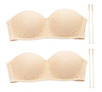 ZESLIV 2 Pezzi Reggiseno a Tubino da Donna Bralette Senza Ferretto Bralette Senza Cucitura Bandeau Elastico Non Imbottito Bandeau Tube Top
