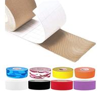 ZESLIV 5 Rotoli Tape Kinesiologico 5 m x 2,5 cm Nastro Kinesiologico Impermeabile ed Elastico Kinesio Tape Tape Kinesiologico Muscolare Cerotto Kinesiology Tape Blu