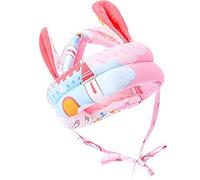 ZESLIV Casco protettivo per bambini, in cotone, con orecchie da coniglio, casco di sicurezza regolabile, anti-collisione, colore rosa