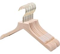 ZESLIV grucce appendiabiti, Set di 10, Grucce per Completi in Legno, grucce antiscivolo, Grucce Appendiabiti Salvaspazio, 38cm*1,2cm