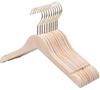 ZESLIV grucce appendiabiti, Set di 10, Grucce per Completi in Legno, grucce antiscivolo, Grucce Appendiabiti Salvaspazio, 38cm*1,2cm