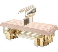 ZESLIV grucce appendiabiti, Set di 10, Grucce per Completi in Legno, Grucce per Pantaloni e Gonne, Grucce Appendiabiti Salvaspazio, 35cm*1,2cm