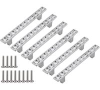 ZESLIV Maniglie a T in lega di zinco (set da 6), distanza tra i fori 64 mm, con strass, maniglie per mobili con viti, maniglie per cassetti, porte, armadietti
