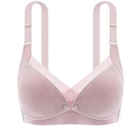 ZESLIV Reggiseno da Allattamento Senza Cuciture con Chiusura Frontale in Cotone per Gravidanza, Senza Ferretto, Reggiseno maternità, Rosa 85C