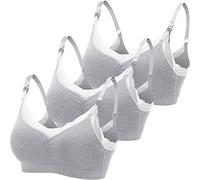 ZESLIV Set da 3 Reggiseno Allattamento in Cotone Senza Ferretto Donna Reggiseni Premaman e da Allattament Senza Cuciture