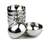 ZESLIV Set di 5 ciotole in acciaio inox, per la cucina, multifunzionali, impilabili, lavabili in lavastoviglie (15 cm)