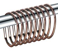 ZESLMG - Anelli per tenda da doccia in bronzo, antiruggine, ganci decorativi per tenda da doccia, per bagno, ganci decorativi per tenda da doccia, set di 12