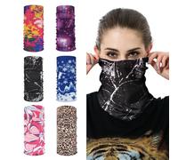 ZesNxj 6 panni multifunzione stampati, bandane per moto, foulard e tubo, maschera multifunzione da donna, protezione UV, traspirante, per sport all'aria aperta, sci, escursionismo, ciclismo