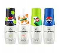Zestaw 4 syropów Sodastream Pepsi Max Lime + Mirinda Zero + 7UpFree + Pepsi