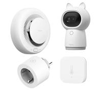 ZESTAW AQARA SMOKE DETECTOR EU + TEMPERATURE AND HUMIDITY SENSOR T1 + SMART PLUG EU + G3 CAMERA GATEWAY HUB