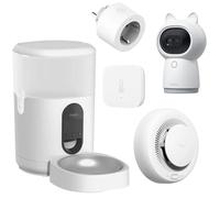 ZESTAW AQARA SMOKE DETECTOR EU + TEMPERATURE AND HUMIDITY SENSOR T1 + SMART PLUG EU + G3 CAMERA GATEWAY HUB + SMART PET FEEDER