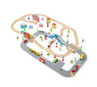 Bigjigs- City Road And Railway Set Tracce, Multicolore, BJT032