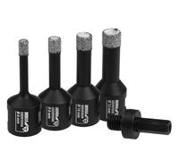DEDRA set corona diamantata VB 4 pezzi: 6,8,10,12 mm, adattatore HEX, uso versatile, uso universale, possibile foratura a secco e a umido, adatto per smerigliatrice angolare