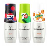 Zestaw Syropów bez cukru Sodastream Pepsi Cherry + Mirinda Zero + 7UP Free