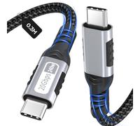 Zestiq Cavo da USB-C a USB-C 0,3M, Cavo di Trasferimento Dati Tipo C 20Gbps, Ricarica Rapida PD 240W, Video 4K@60Hz Compatibile con Thunderbolt 3/4, MacBook, iPad Pro, Samsung S24/S23, SSD, Monitor