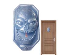 Zestivra Campanello per porta a forma di teschio di Halloween, a batteria | Campanello elettronico da parete per portico, ingresso, corridoio, porta, cortile, giardino, ufficio, aula