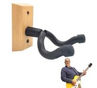 Zestivra Gancio da parete per chitarra in legno, supporto da parete per chitarra in legno con base in legno per chitarra , ukulele, chitarre elettriche, Colore tronco di faggio, vedi