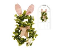 Zestivra Ghirlanda di Pasqua con Coniglio - Decorazione a Coniglio 50 Cm,Corona Artificiale Da Interni Con E - Per La Primavera, Festività, Casa, Portico, Parete E Finestra