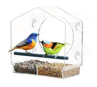 Zestivra Mangiatoio Per Trasparente Da Finestra,Scatola Del Cibo Antiversamento - Mangiatoia Acrilico Smontabile Anti-Versamento Per Finestra,Osservazione Interna Bambini Cardellini Balcone
