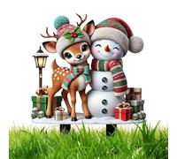 Zestivra Paletti da Giardino per Esterni di Natale, Paletti per cartelli Natalizi da Giardino | Pali Decorativi in Acrilico 2D da | Pali Decorativi da Joy, cartelli da