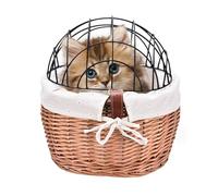 Zestivra Piccola cassetta per animali domestici - Porta animali domestici in, gabbia anteriore del manubrio, rilascio rapido, cucciolo rimovibile, accessorio per guida del manubrio | di