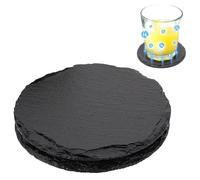 Zestivra Sottobicchieri in - rotondi in pietra naturale, da portata rustici | Vassoio in per bevande e formaggi, tagliere decorativo per bar, cucina, decorazione per la casa