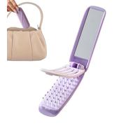 Zestivra Spazzola per capelli da viaggio - portatile con specchio,piccola spazzola strumenti per parrucchiere da viaggio,per donne e ragazze quotidiane, borsa per palestra, lavoro, scuola, spostamenti