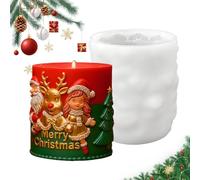 Zestivra Stampi in silicone per candele natalizie, stampi 3D in resina epossidica con Babbo Natale e renna, per decorazione da scrivania, per cemento, candele, pianificatori di feste, laboratori, casa