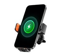 Zestivra Supporto per telefono wireless per auto, colore nero, design a tre assi, ricarica a induzione per smartphone, supporto per veicolo compatibile con bocchette 'aria per una guida stabile e