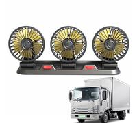 Zestivra Ventola per auto, a tre teste, per veicoli, USB/12V/24V, 2 velocità, silenziosa per camion, SUV, , nave da crociera,