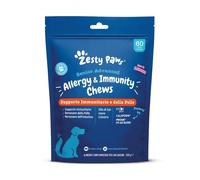 ZESTY PAWS Senior Advanced Allergy & Immunity - Alimento complementare per cani anziani a supporto della salute immunitaria, cutanea ed intestinale - 60CHEWS