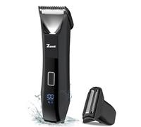 Zesuti Rasoio elettrico 2 in 1 per uomo, corpo e inguine, rasoio elettrico per uomo, rasoio elettrico bagnato/asciutto per una rasatura liscia e senza graffi, rasoio a sfera impermeabile IPX7, display
