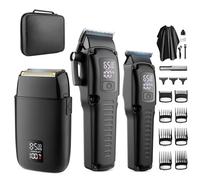 Zesuti Set di tagliacapelli professionali da barbiere, per uomo, kit per taglio dei capelli senza fili, rasoio a T a vuoto e rasoio elettrico da 8500 giri/min, con custodia in EVA, regalo da uomo