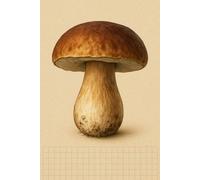 Zeszyt w kratkę 5x5 mm - Boletus edulis - 100 stron - 6x9 cali: Realistyczna okładka z nazwą łacińską - idealny zeszyt dla miłośników grzybów, przyrody, szkoły lub prezent