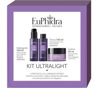 zeta farmaceutici spa Euphidra ultralight kit ultralight crema ricca niacinamide 50 ml + detergente niacinamide 100 ml + tonico acido glicolico 100 ml
