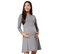Zeta Ville - Vestito a Strati Allattamento prémaman Manica Lunga - Donna - 128c (Grigio Acciaio, IT 46/48, XL)