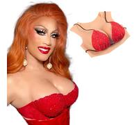 ZetaCdsTran Silicone Breast Plates Crossdresser Breast Forms for Crossdressers Drag Queen Round Neck Fake Boobs B-G Cup