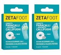 Zetafoot Cerotti Paracalli Maxi + Dischetti Callifughi, Protezione e Trattamento dei Calli, Morbidi e Ipoallergenici, Confezione 8+9 Pezzi (Confezione da 2)