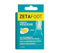 Zetafoot Cerotti Vesciche Maxi, con Idrocolloide, Effetto Seconda Pelle, Sollievo Immediato e Protezione Retro Tallone, 6 Pezzi