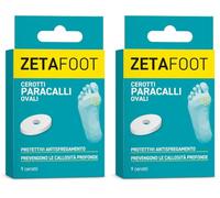 Zetafoot Paracalli Ovali, in lattice, protettivi per calli e prevenzione callosità profonde, morbidi e dermatologicamente testati, confezione 9 pezzi (Confezione da 2)