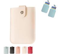 ZeTjieXing 2025 - Portafoglio organizer per carte estraibile, a strati, con chiusura a scatto, sottile, portatile, per carte di credito, bianco, 1, Contemporaneo