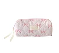 Zetqhuu Astuccio per matite, astuccio con fiocco, multifunzionale, per gomma, righello, cancelleria, cosmetici e cura della pelle, rosa e bianco., vedi descrizione, Vedi descrizione